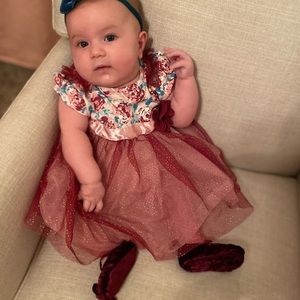 Nicole Miller Baby Girl 3 Piece Dress Set Shoes pageant